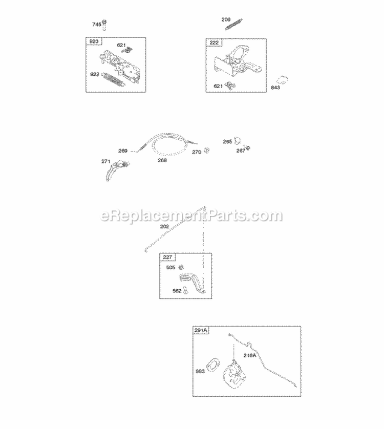 Controls Governor Spring Thermostat Diagram and Parts List for 114P02-2128-B1  Briggs and Stratton Engine